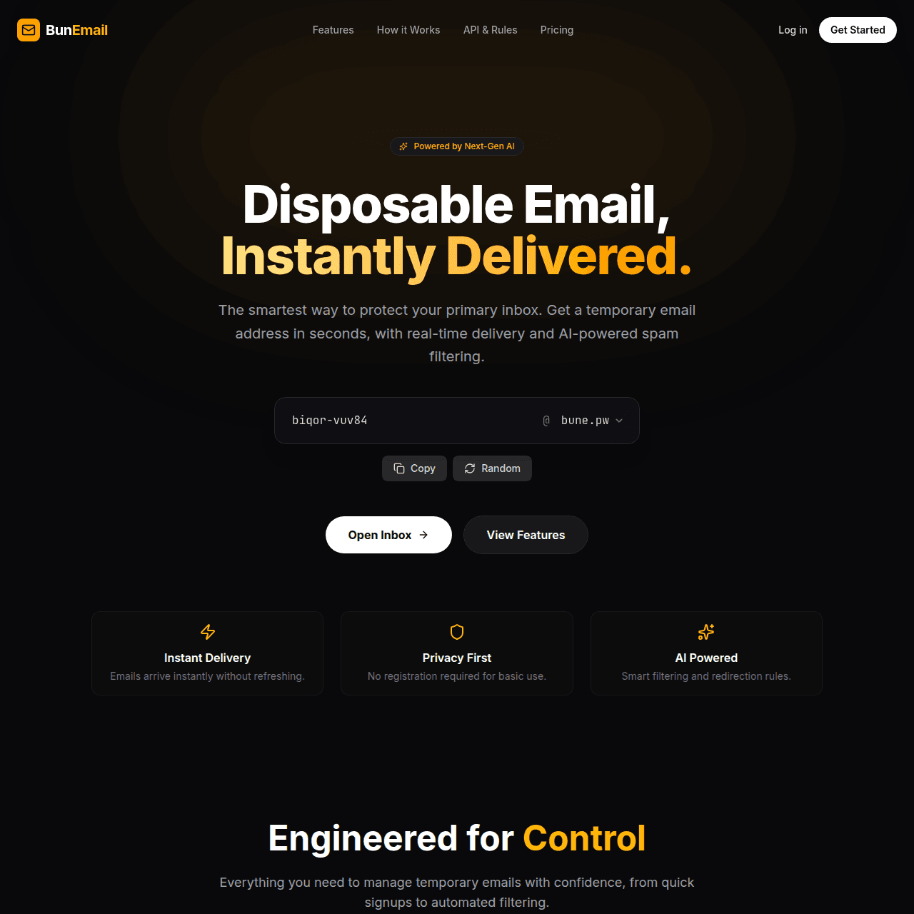 BuneMail – Temporary Email Service